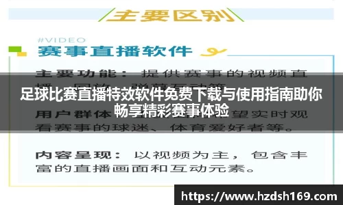 足球比赛直播特效软件免费下载与使用指南助你畅享精彩赛事体验